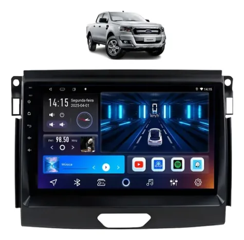 FORD RANGER 2019/2025 KIT STANDARD - CENTRAL MULTIMEDIA 9" ADAK ANDROID 4CORE + 4GB RAM + 64GB ROM