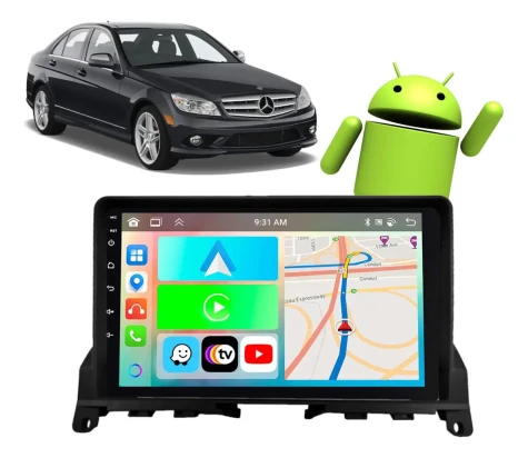 MERCEDES BENZ C-CLASS 2007-2014 KIT PREMIUM - CENTRAL MULTIMEDIA 9" ADAK ANDROID 8CORE + 4GB RAM + 64GB ROM