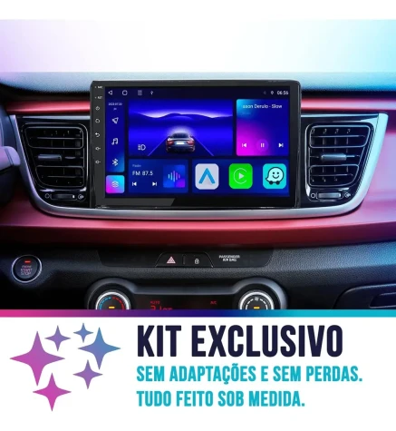 KIA RIO 2018/2023 KIT PREMIUM - CENTRAL MULTIMEDIA 9" ADAK ANDROID 8CORE + 4GB RAM + 64GB ROM