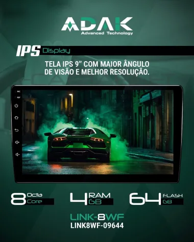FORD FOCUS 2012-2019 KIT PREMIUM - CENTRAL MULTIMEDIA 9" ADAK ANDROID ANDROID 8CORE + 4GB RAM + 64GB ROM